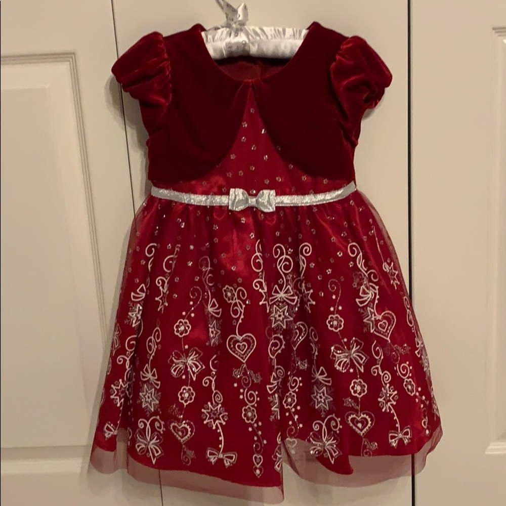 Girls 4T Deep Red Holiday Dress, new w/out tags